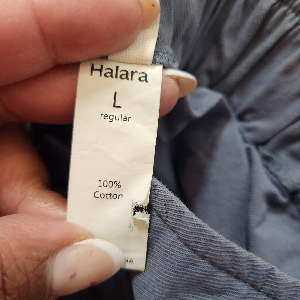 Halara Mid Rise Button Zipper Side Pocket Casual Cotton Joggers Size Large - Picture 4 of 7